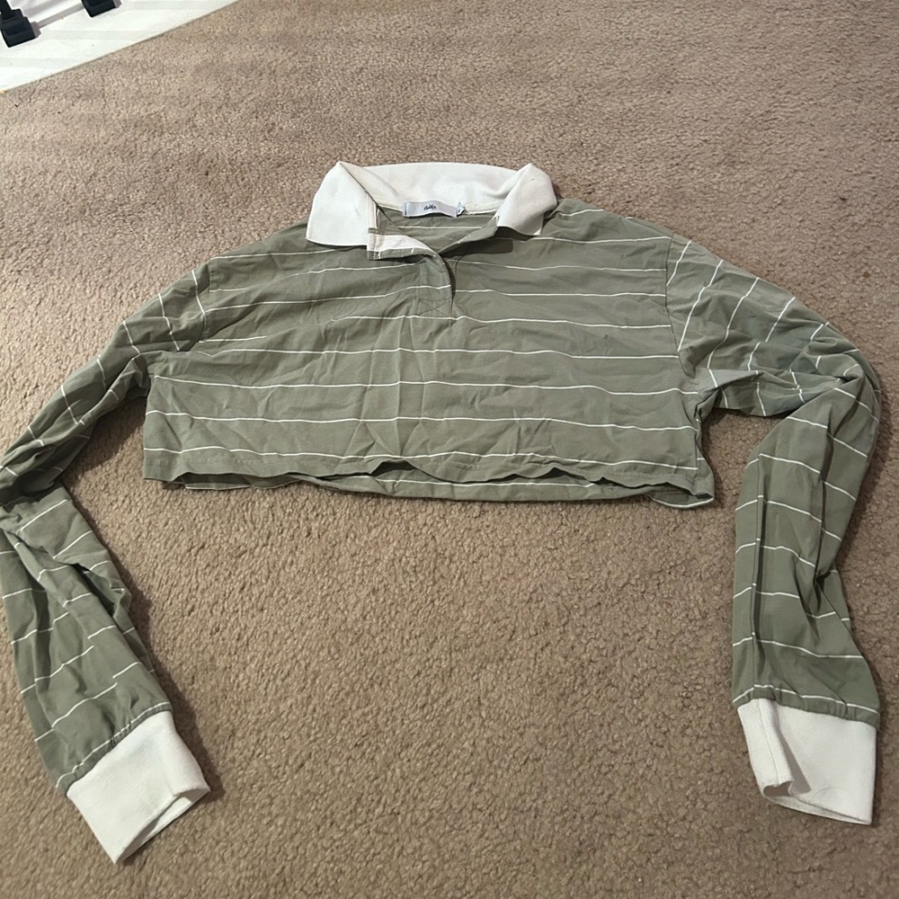 Striped Cropped Rugby Shirt